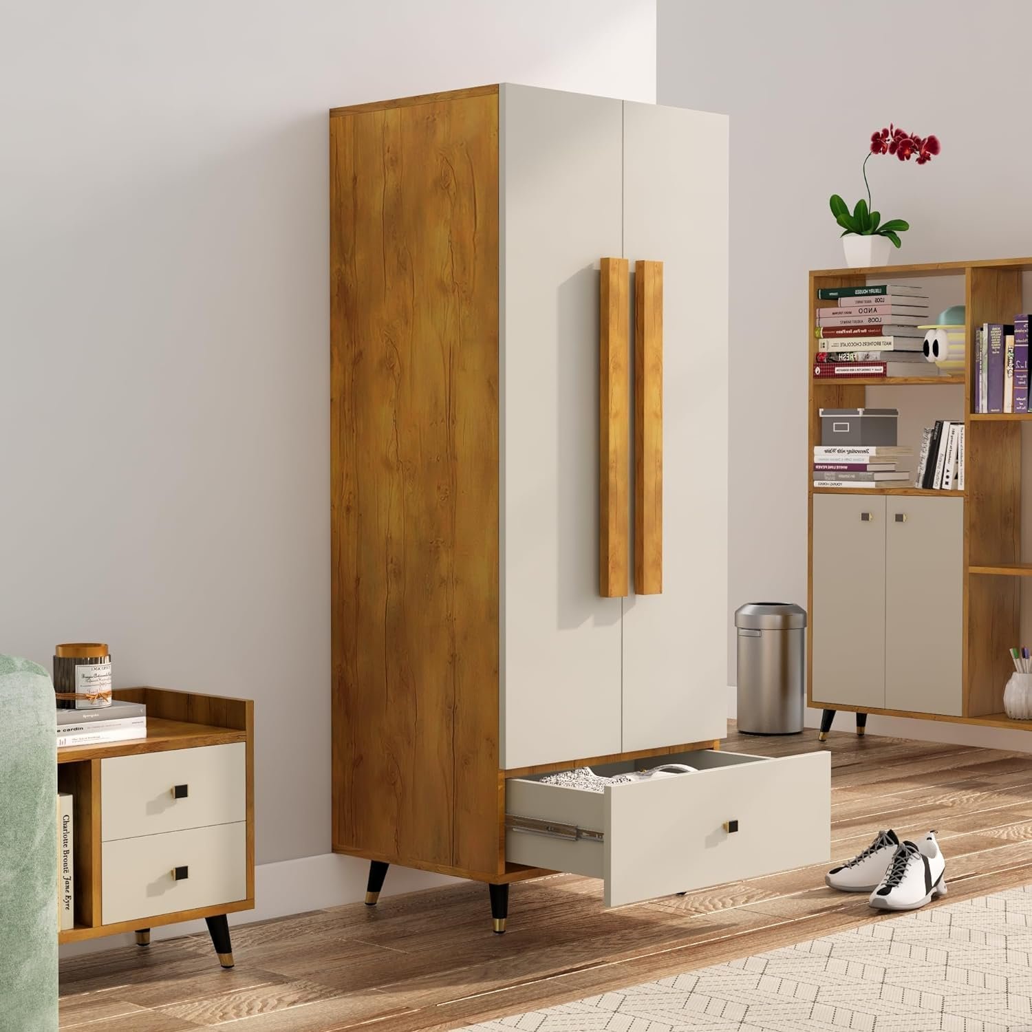 Bniture Wooden Almirah for Clothes